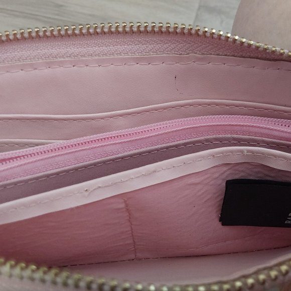 Badgley Mischka Pink Braid Quilted Faux Leather Zip Around Long Wallet. - Picture 5 of 7